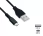 Preview: USB Typ C auf A Ladekabel, USB Typ C auf A Stecker, 5V, 3A, OD: 4,5mm, schwarz, DINIC Box mit Euroloch, 1m
